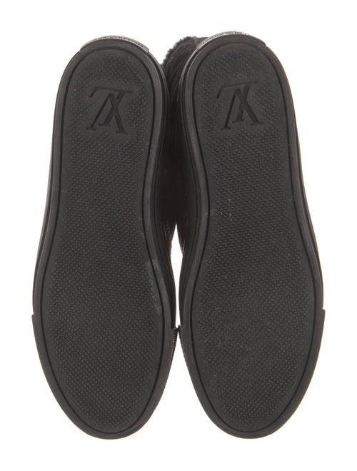 Louis Vuitton Suede Fur Trim Riding Boots