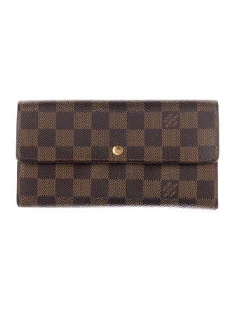 Louis Vuitton Damier Ebene Pattern Coated Canvas Sarah Wallet