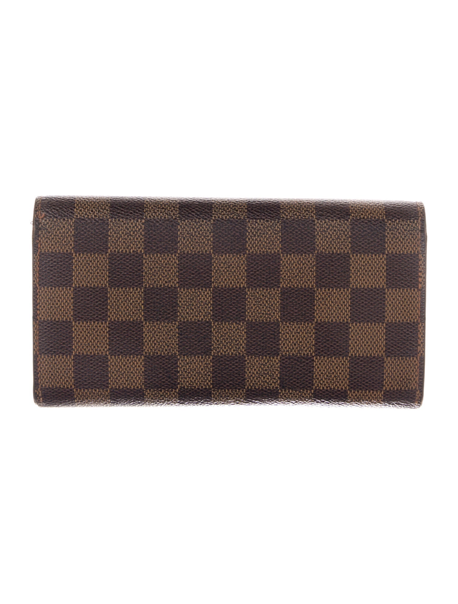 Louis Vuitton Damier Ebene Pattern Coated Canvas Sarah Wallet