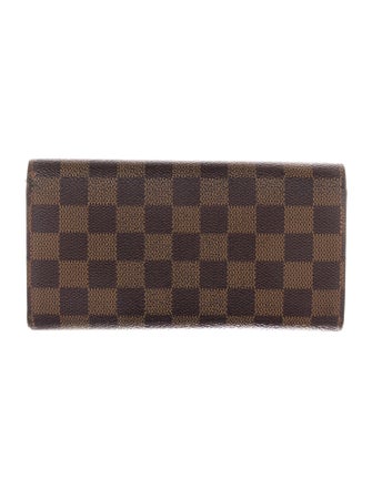 Louis Vuitton Damier Ebene Pattern Coated Canvas Sarah Wallet