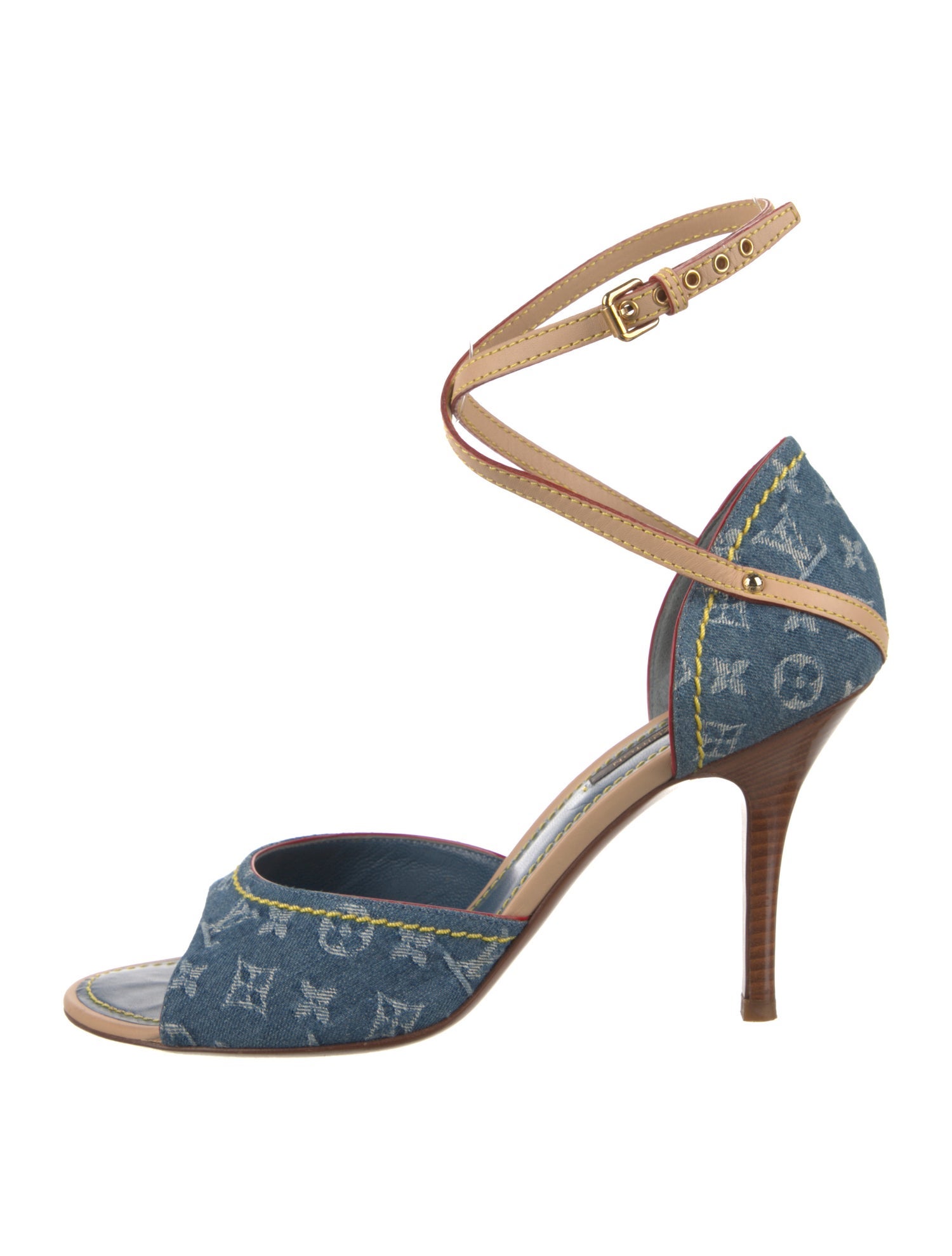 Louis Vuitton Monogram Pattern Denim Sandals