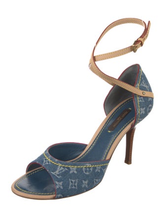 Louis Vuitton Monogram Pattern Denim Sandals