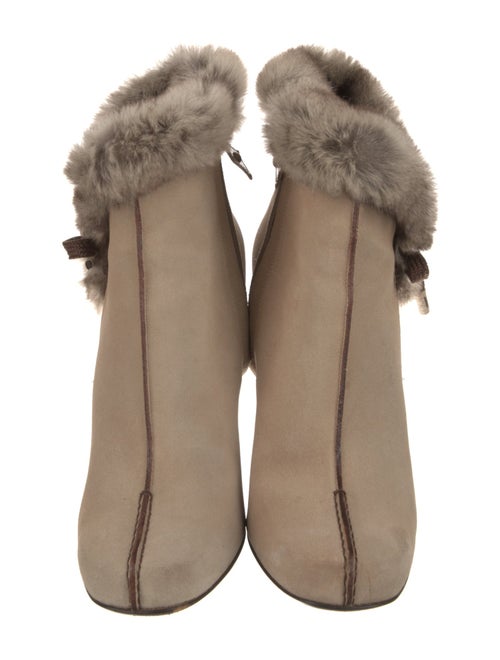 Louis Vuitton Suede Fur Trim Boots