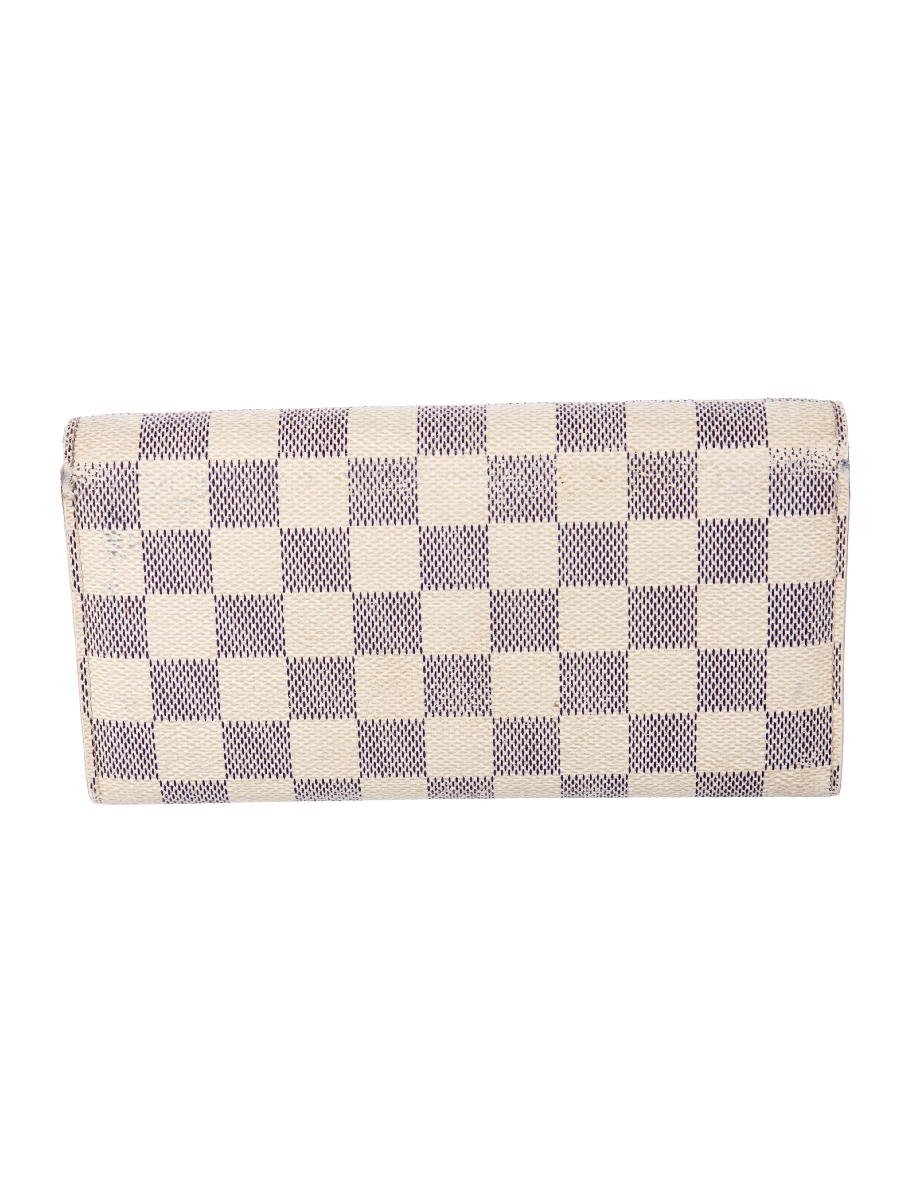 Louis Vuitton Damier Azur Pattern Coated Canvas Sarah Wallet