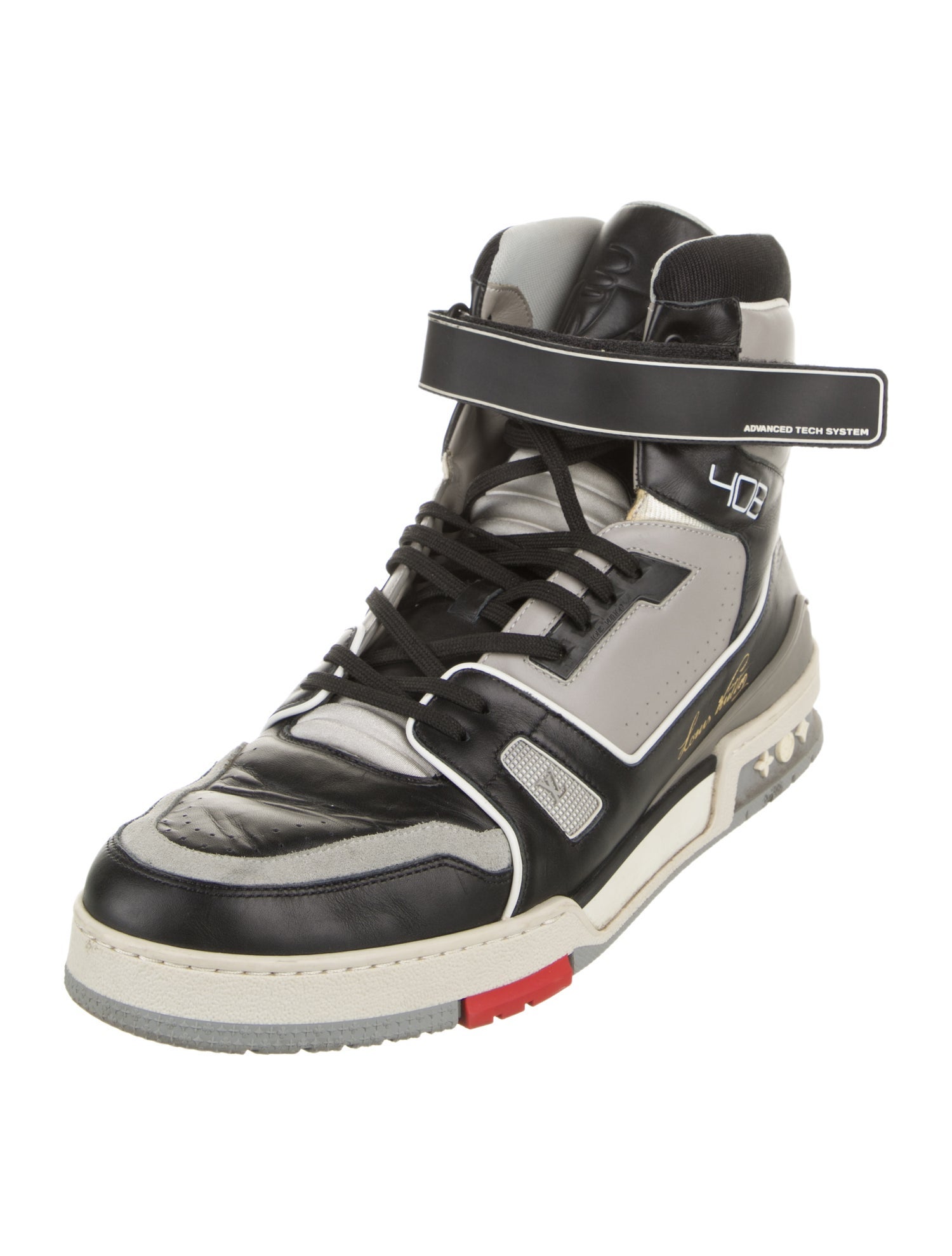 Louis Vuitton Leather Colorblock Pattern Sneakers