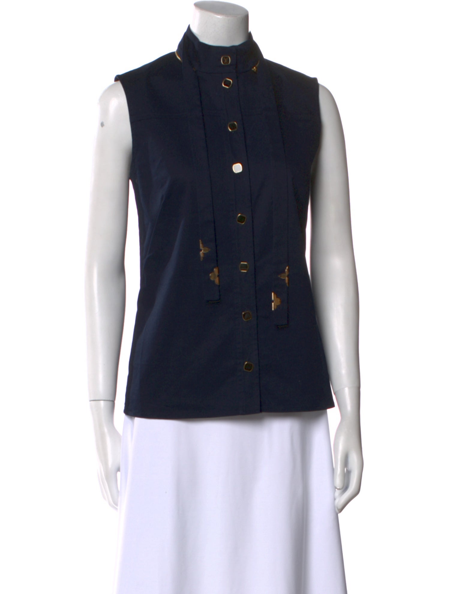 Louis Vuitton 2020 Mock Neck Button-Up Top