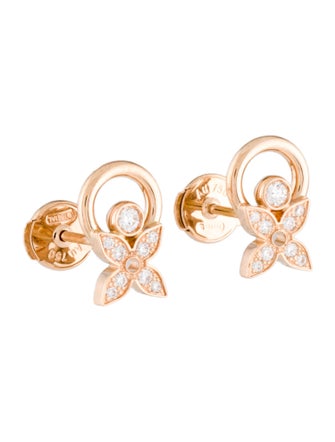 Louis Vuitton 18K Diamond Idylle Blossom Stud Earrings