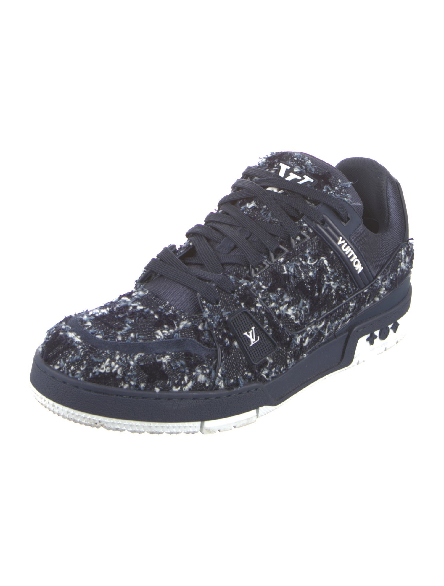 Louis Vuitton Denim Tweed Pattern Sneakers