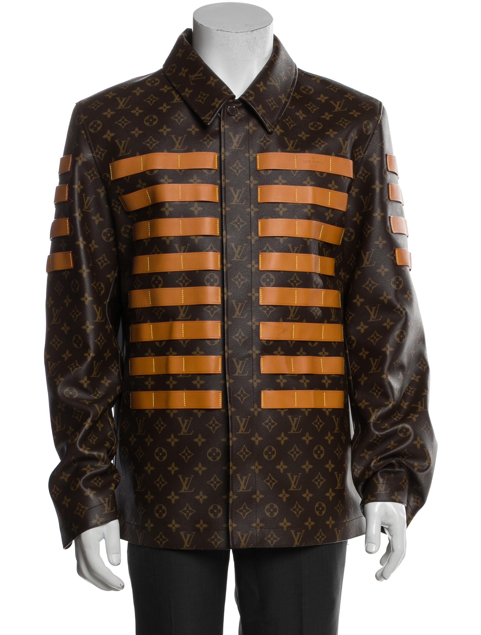 Louis Vuitton 2022 x Nigo Toile Military Moto Puffer Coat