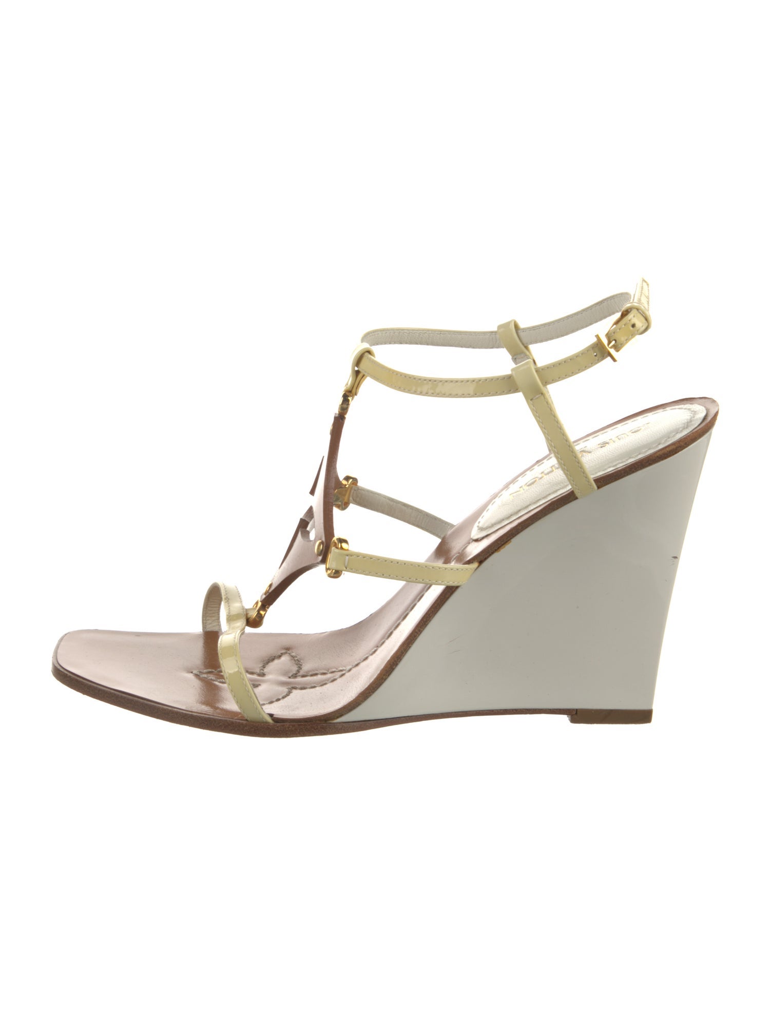 Louis Vuitton Patent Leather T-Strap Sandals