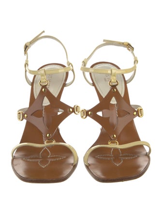 Louis Vuitton Patent Leather T-Strap Sandals