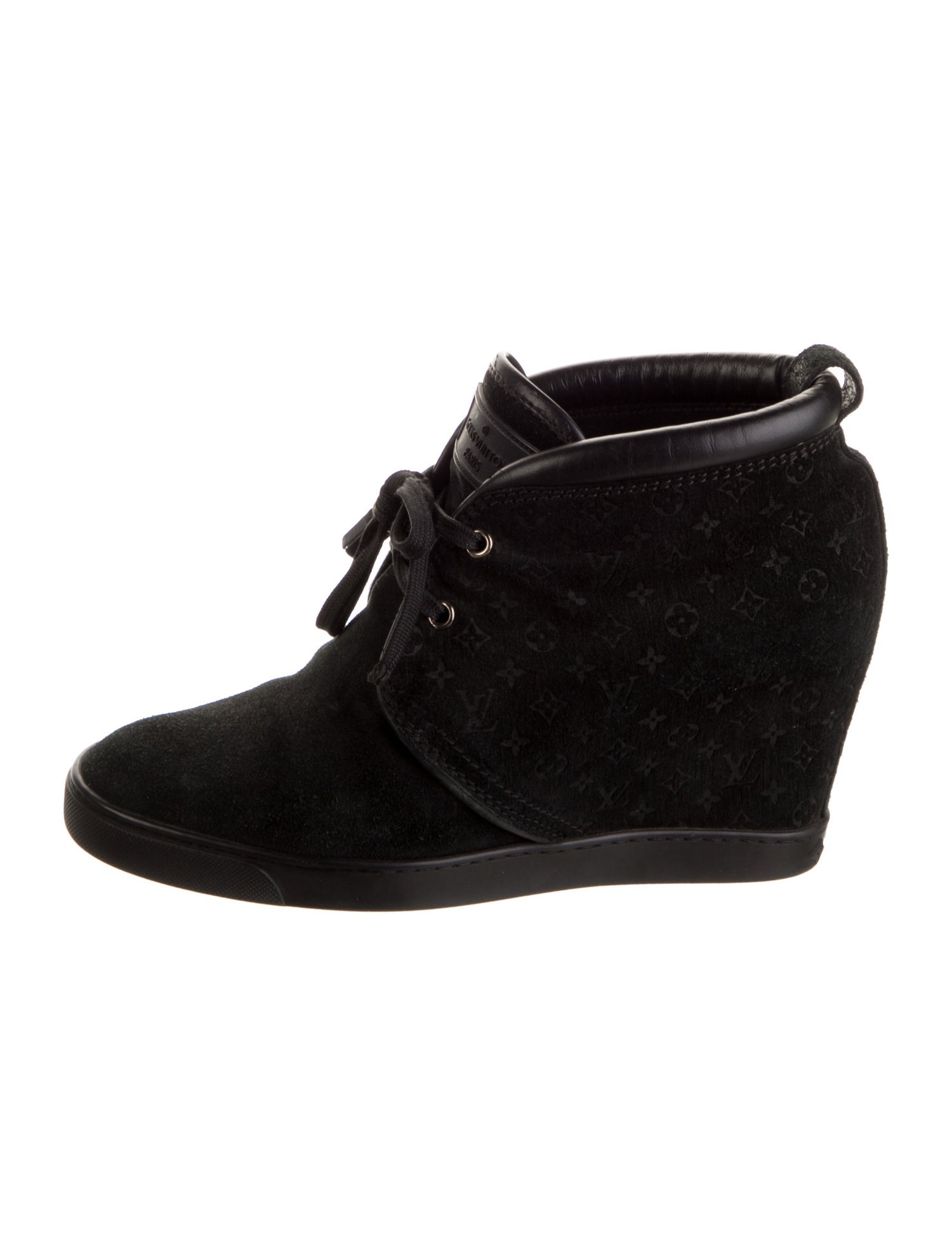 Louis Vuitton Monogram Mini Lin Pattern Suede Lace-Up Boots