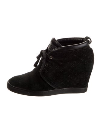 Louis Vuitton Monogram Mini Lin Pattern Suede Lace-Up Boots