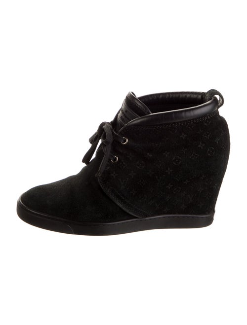 Louis Vuitton Monogram Mini Lin Pattern Suede Lace-Up Boots