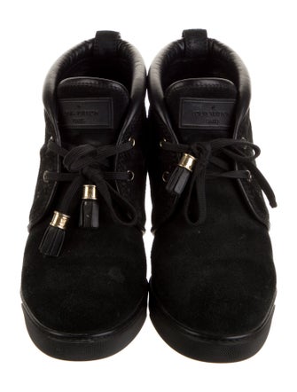 Louis Vuitton Monogram Mini Lin Pattern Suede Lace-Up Boots