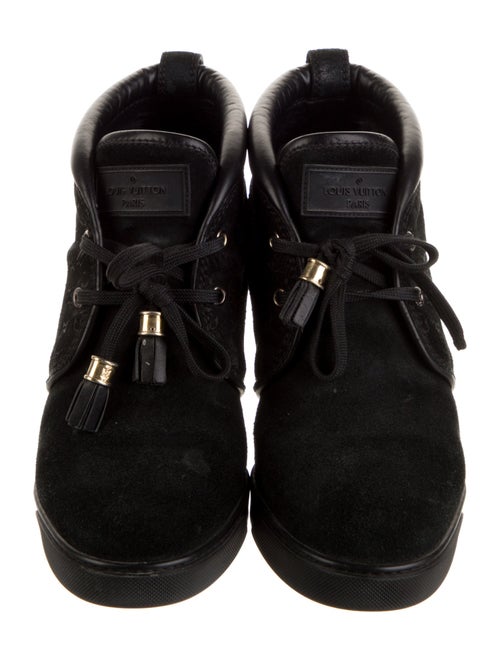 Louis Vuitton Monogram Mini Lin Pattern Suede Lace-Up Boots
