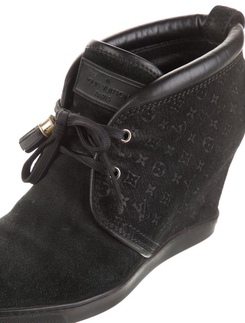 Louis Vuitton Monogram Mini Lin Pattern Suede Lace-Up Boots