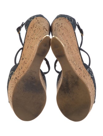 Louis Vuitton LV Monogram Denim T-Strap Sandals