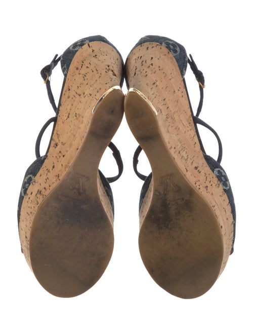 Louis Vuitton LV Monogram Denim T-Strap Sandals