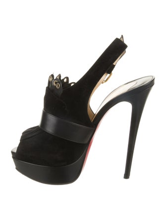 Christian Louboutin Suede Slingback Pumps