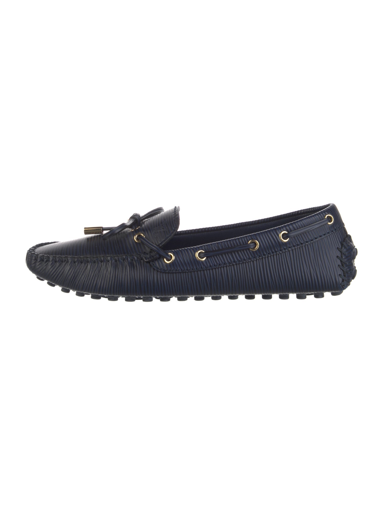 Louis Vuitton Leather Whipstitch Trim Loafers