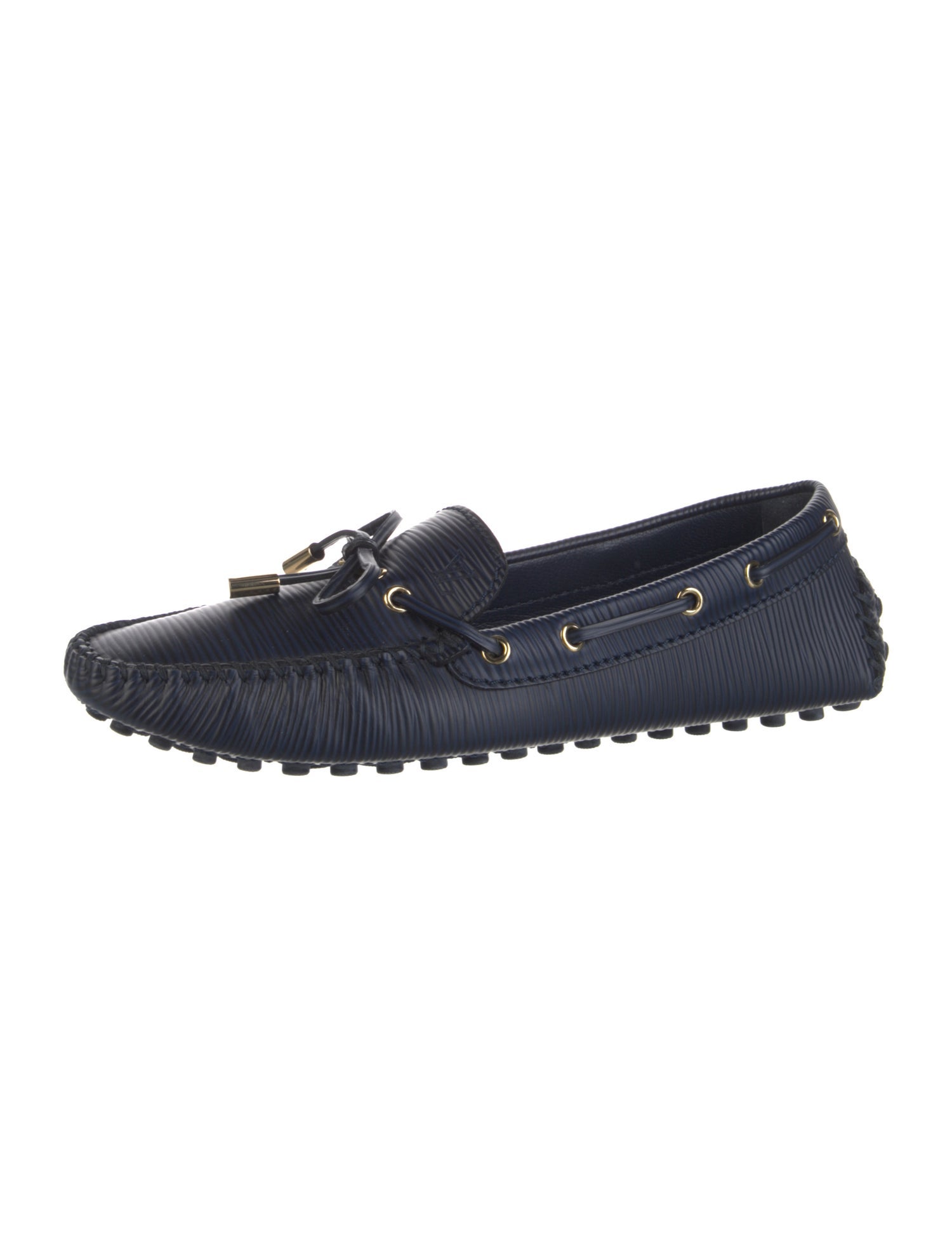 Louis Vuitton Leather Whipstitch Trim Loafers