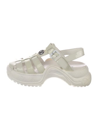 Louis Vuitton LV Monogram Patent Leather T-Strap Sandals
