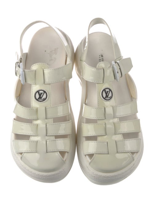 Louis Vuitton LV Monogram Patent Leather T-Strap Sandals