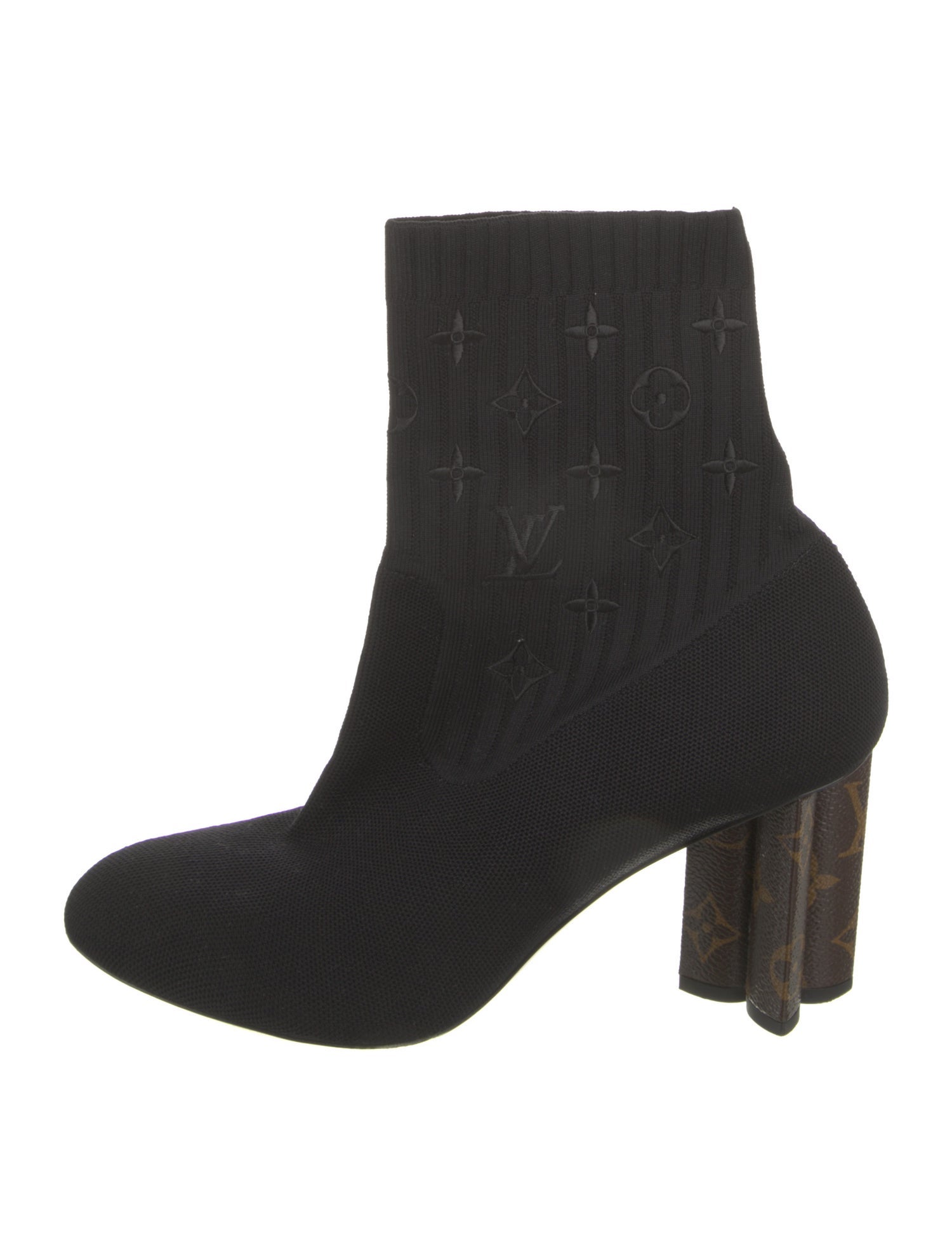 Louis Vuitton LV Monogram Embroidered Accent Sock Boots