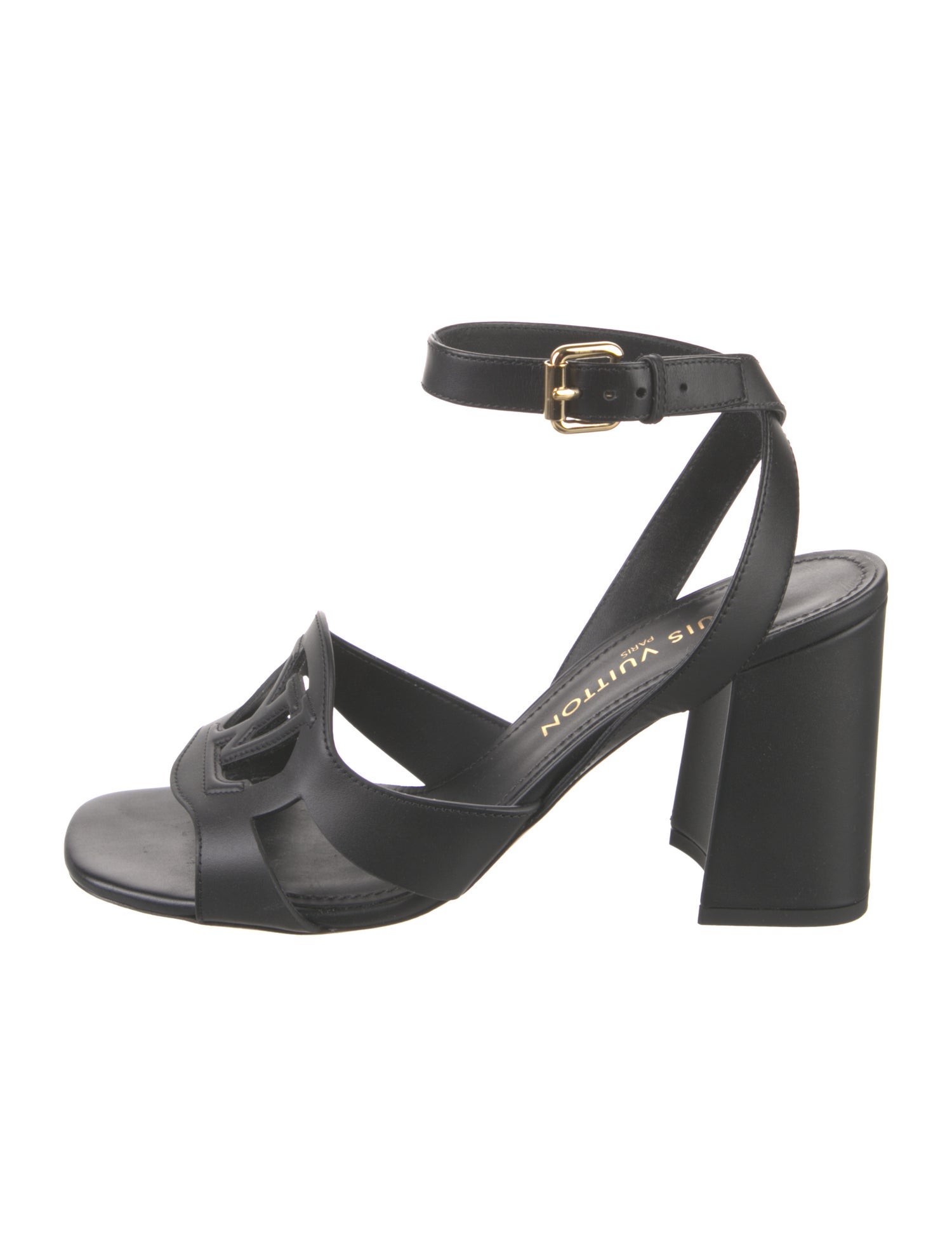 Louis Vuitton Leather Cutout Accent Sandals