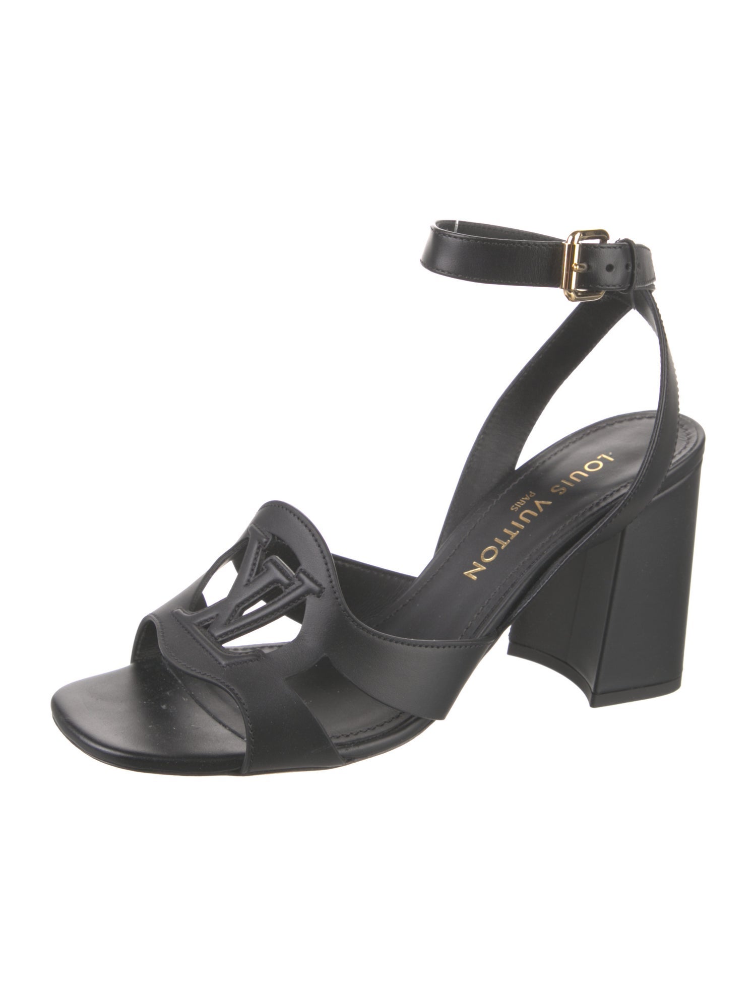 Louis Vuitton Leather Cutout Accent Sandals