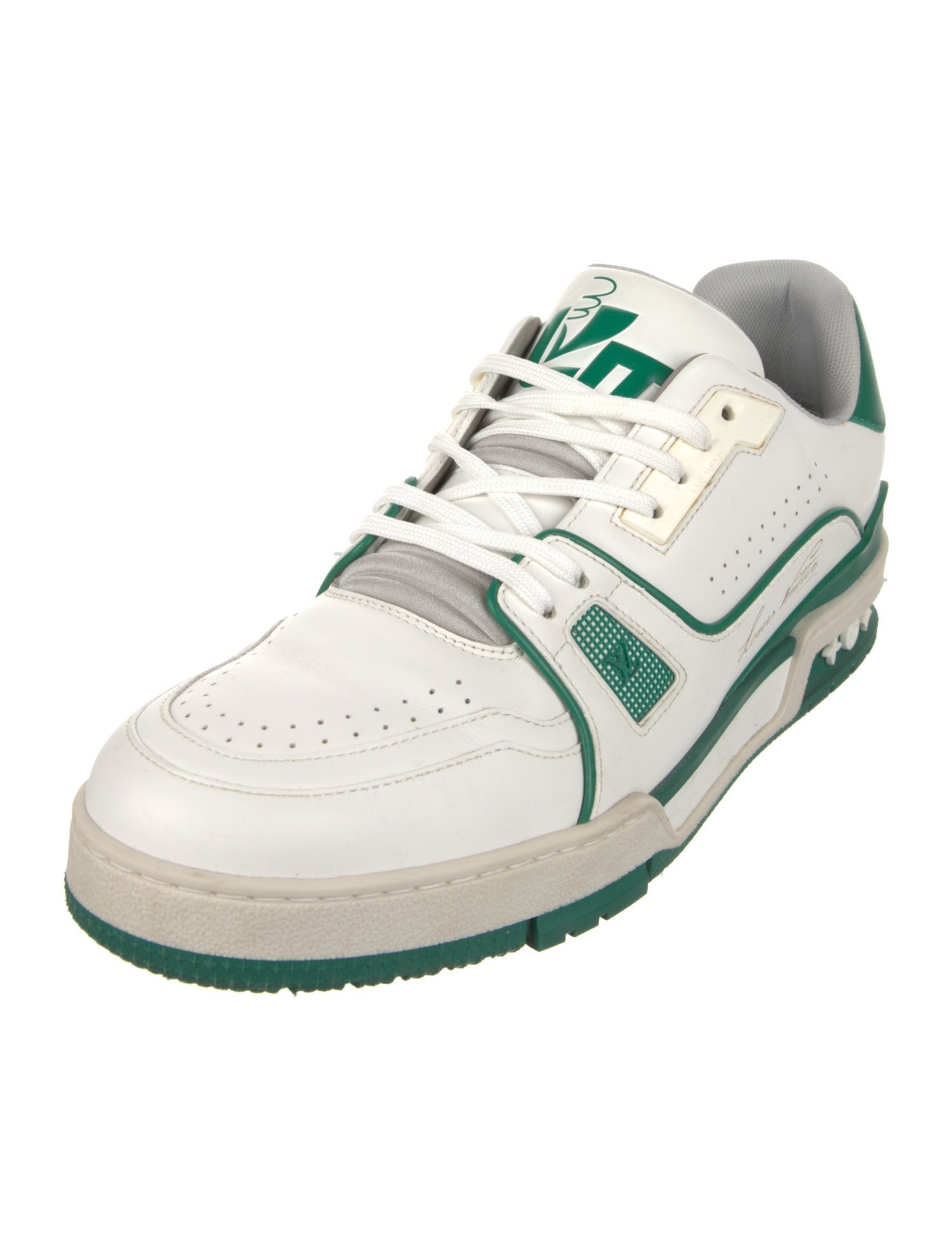 Louis Vuitton Leather Colorblock Pattern Sneakers