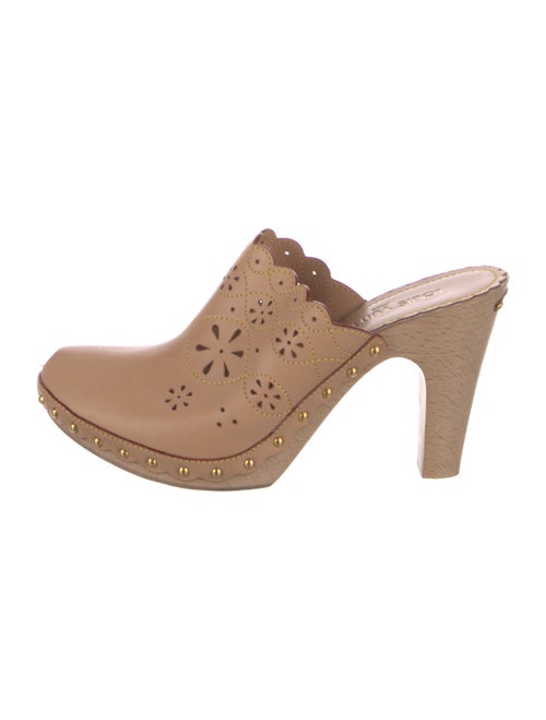 Louis Vuitton Leather Lasercut Accents Mules