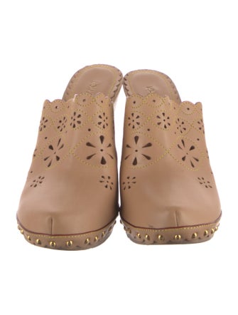 Louis Vuitton Leather Lasercut Accents Mules