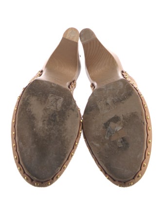 Louis Vuitton Leather Lasercut Accents Mules