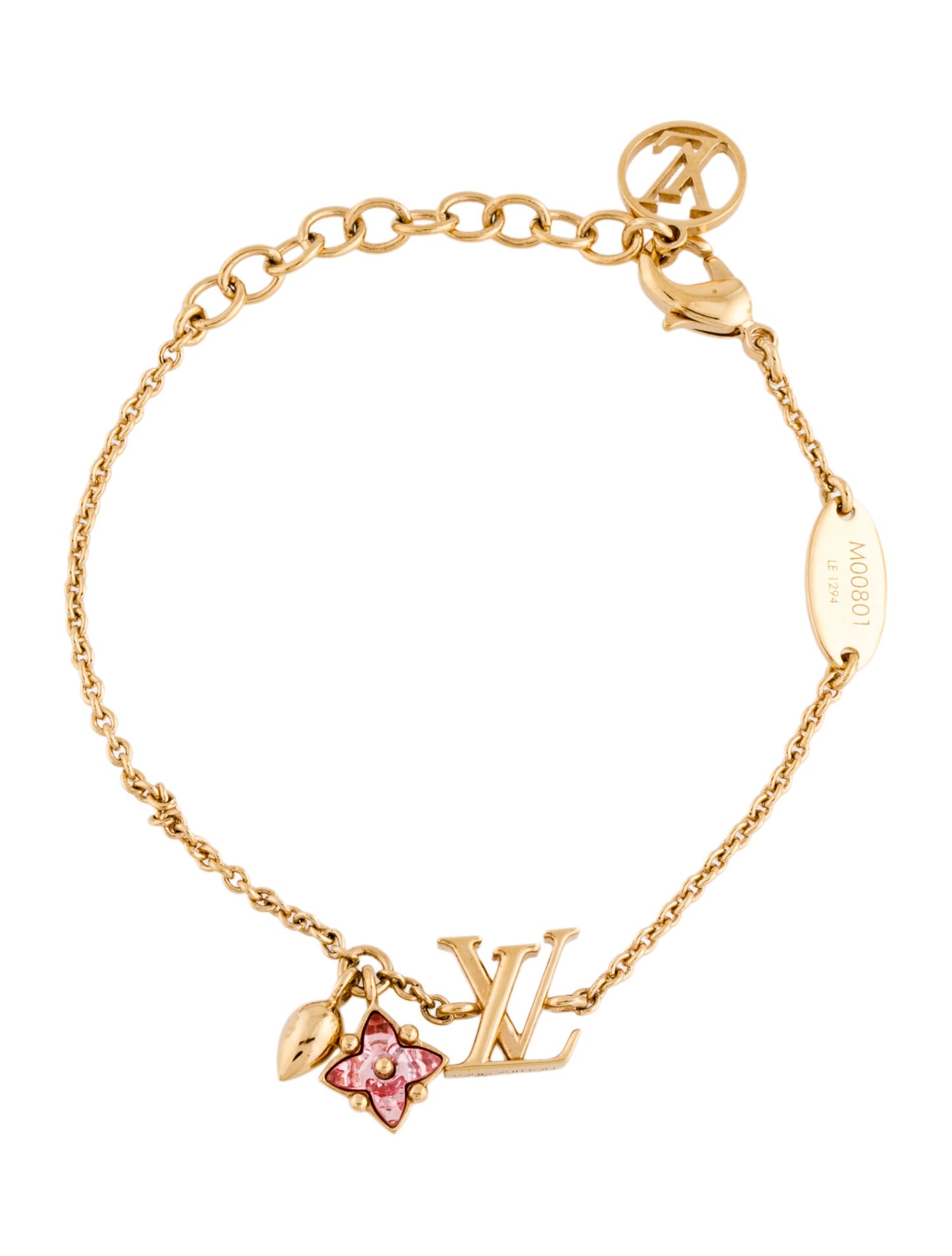 Louis Vuitton Crystal Loulougram Charm Bracelet