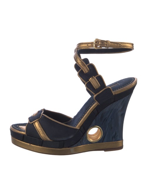 Louis Vuitton Suede Leather Trim Embellishment Sandals