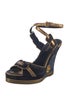 Louis Vuitton Suede Leather Trim Embellishment Sandals