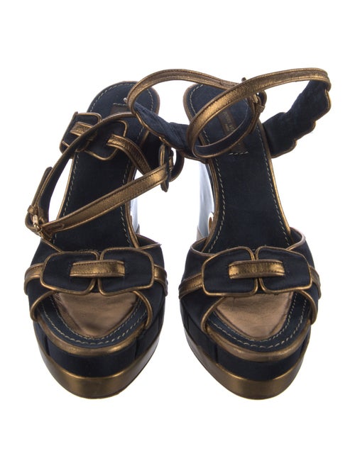 Louis Vuitton Suede Leather Trim Embellishment Sandals