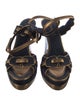 Louis Vuitton Suede Leather Trim Embellishment Sandals