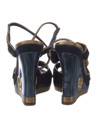 Louis Vuitton Suede Leather Trim Embellishment Sandals