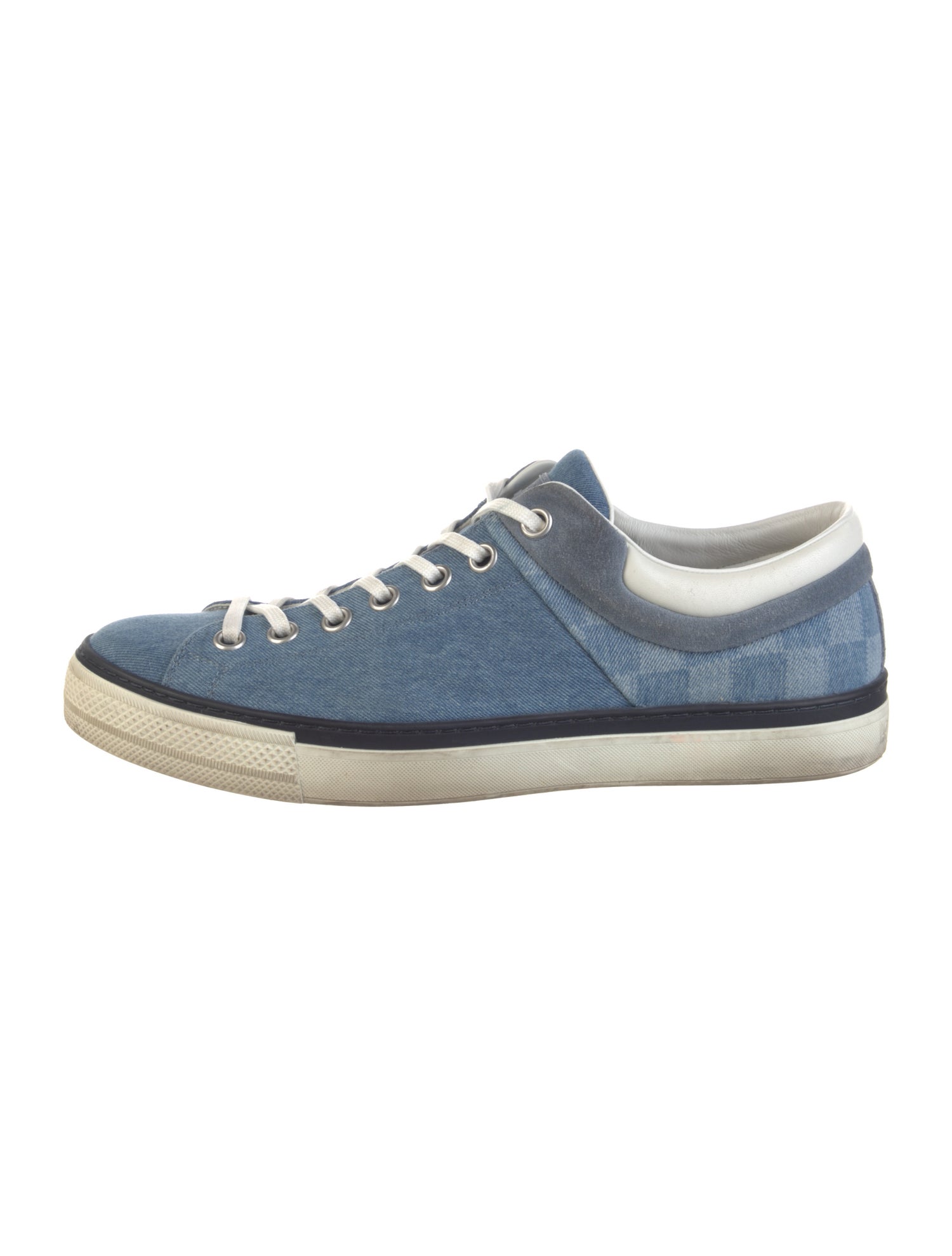 Louis Vuitton Damier Ebene Pattern Denim Sneakers