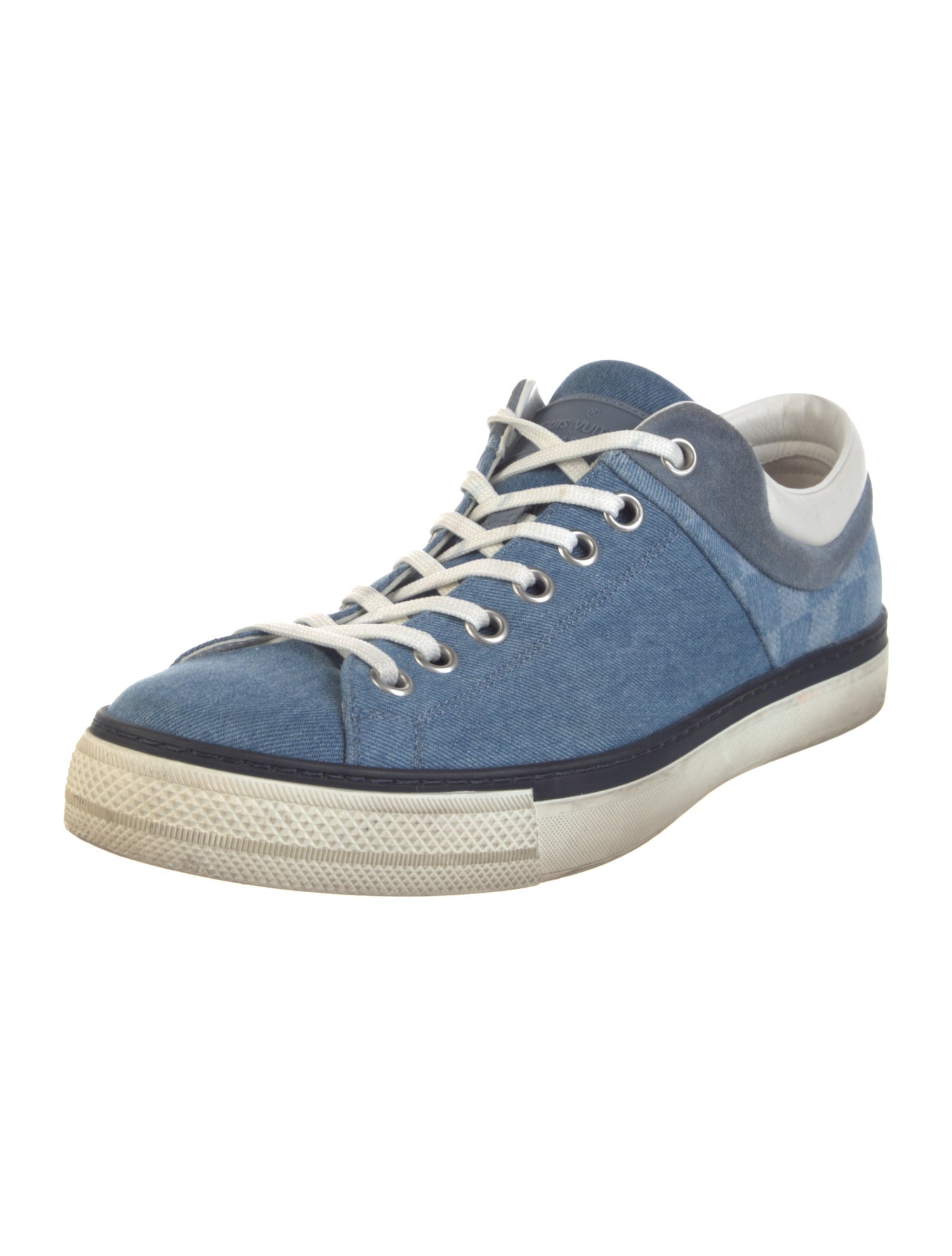 Louis Vuitton Damier Ebene Pattern Denim Sneakers