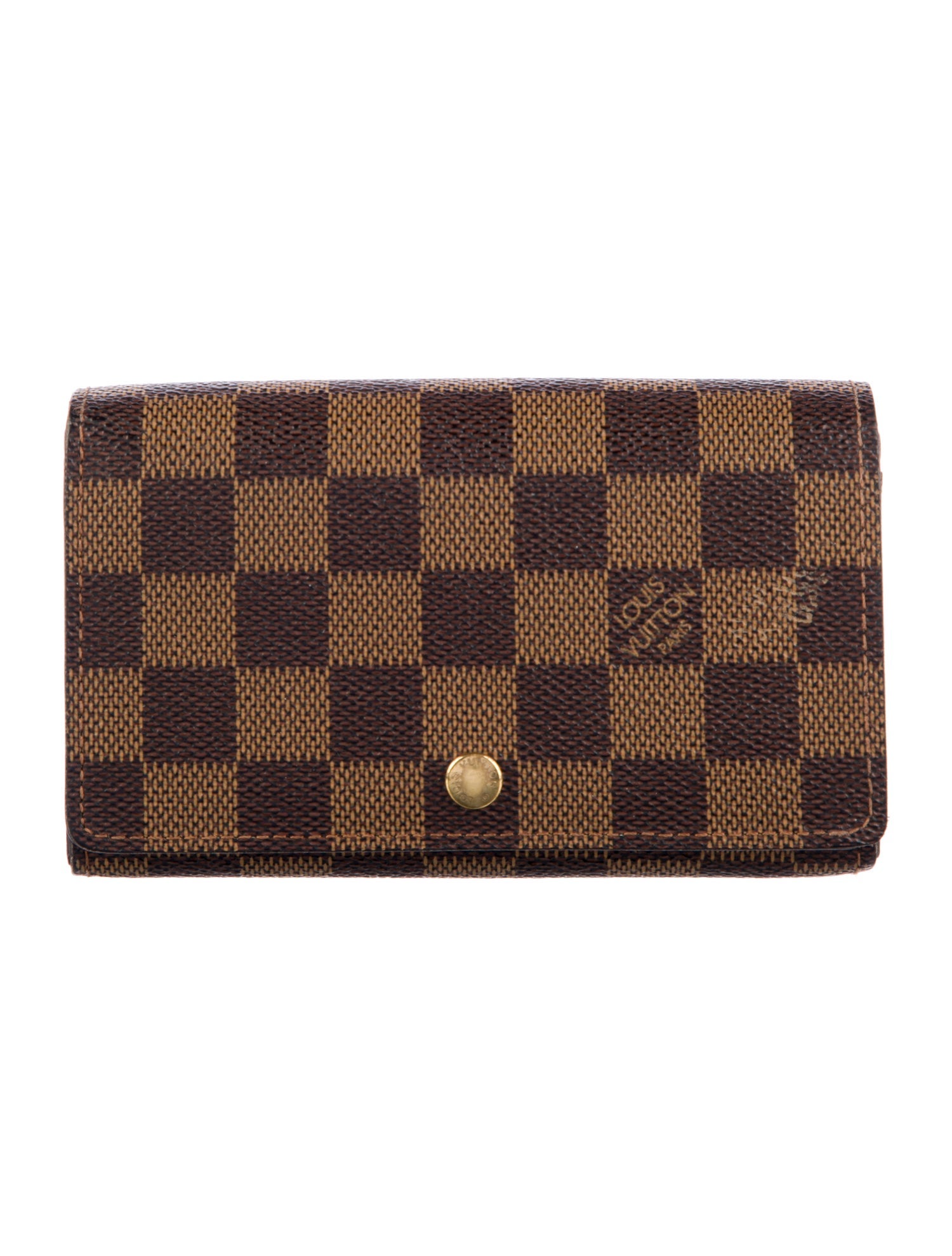 Louis Vuitton Damier Ebene Pattern Coated Canvas Wallet