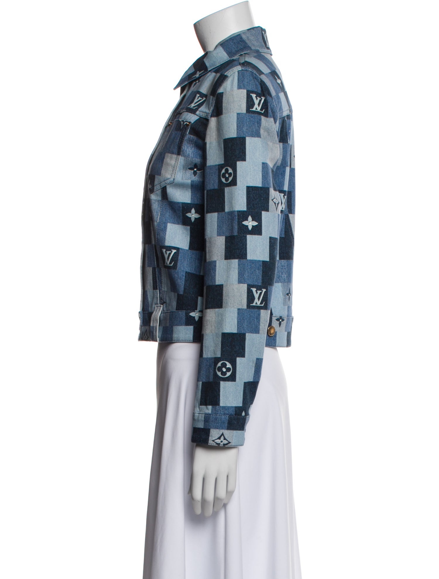 Louis Vuitton 2020 Plaid Print Denim Jacket