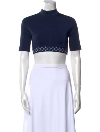 Louis Vuitton 2022 Mock Neck Crop Top