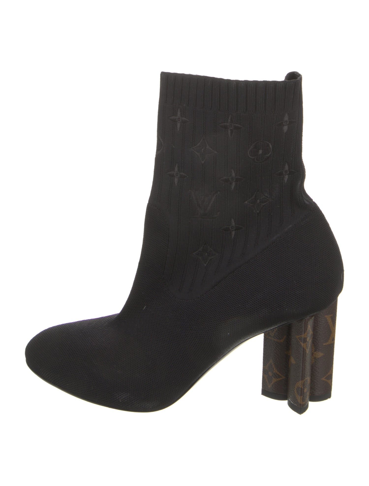 Louis Vuitton LV Monogram Embroidered Accent Sock Boots
