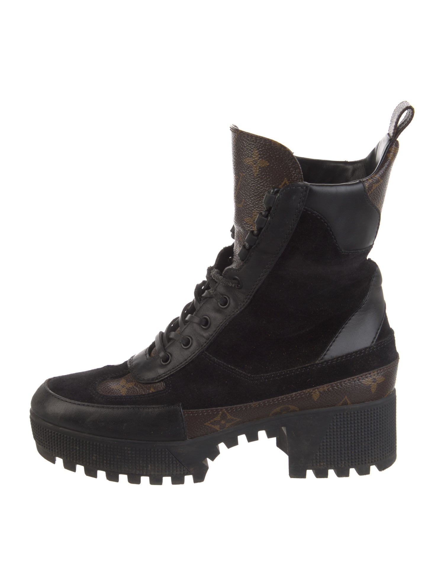 Louis Vuitton LV Monogram Suede Combat Boots