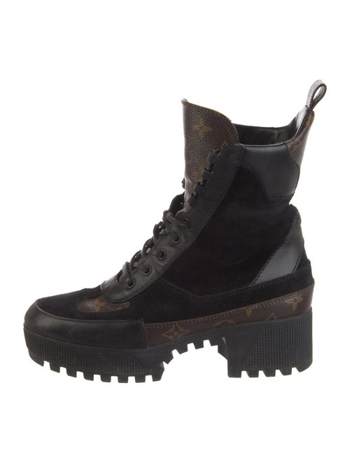 Louis Vuitton LV Monogram Suede Combat Boots
