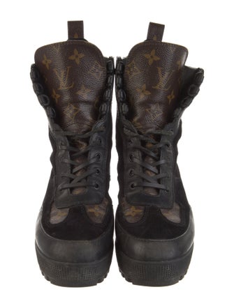 Louis Vuitton LV Monogram Suede Combat Boots
